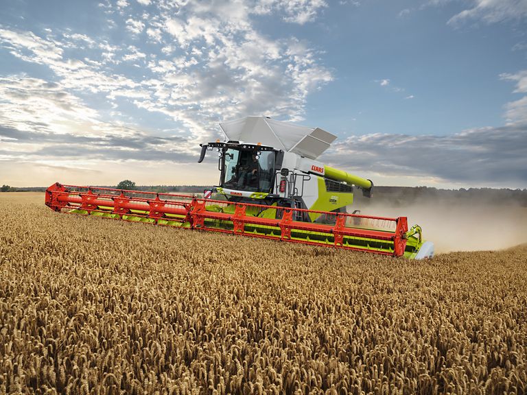 LEXION 8900 TERRA TRAC når du høster hvete med VARIO 13.80 klippeaggregat.